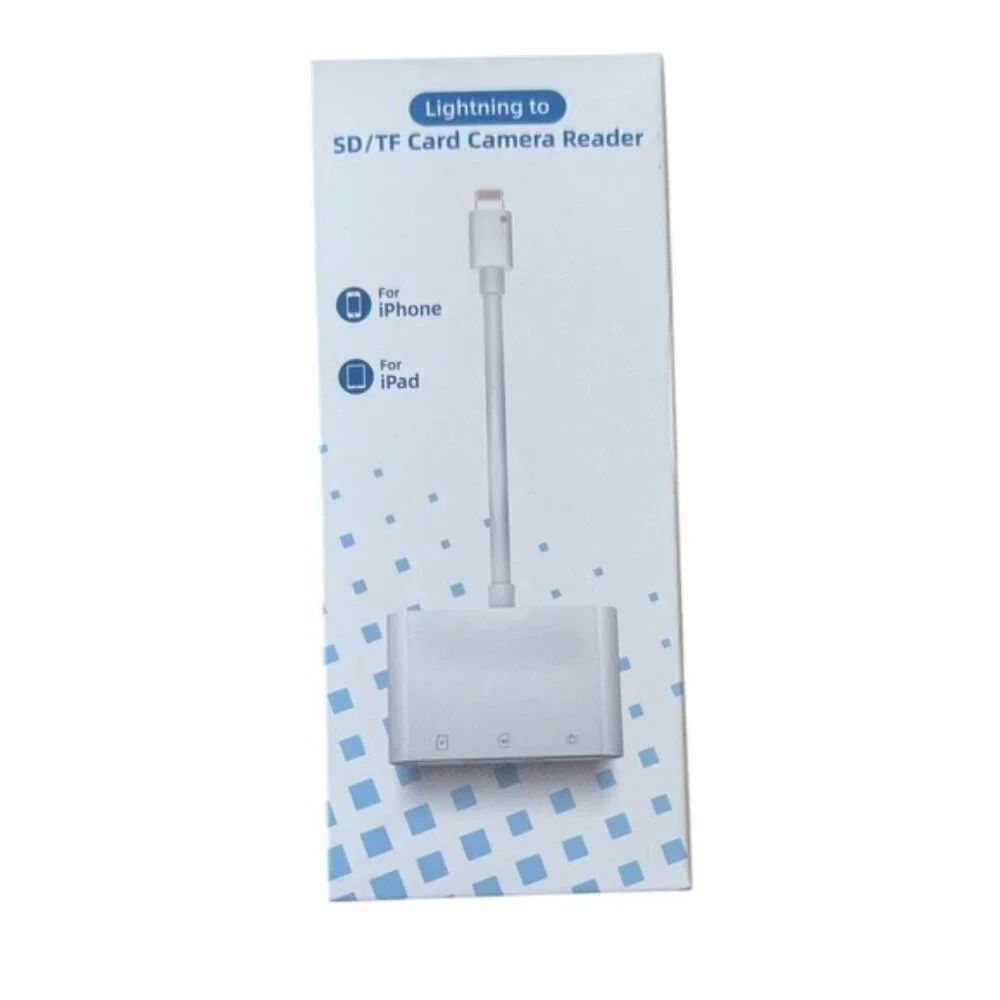 Lightning to SD/TF Card Camera Reader for iPhone and iPad - White